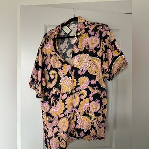 Gucci Paisley Linen Short-Sleeve Shirt